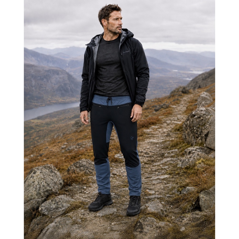 Norrøna Falketind Warm1 Stretch Pants Men's Large Caviar Black Hiking Technical